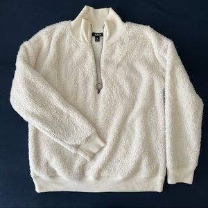 a.n.a - size small- White fleece sweater.